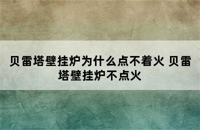 贝雷塔壁挂炉为什么点不着火 贝雷塔壁挂炉不点火